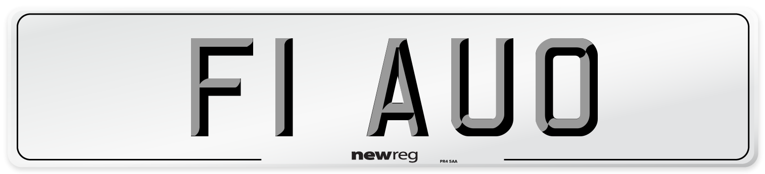 F1 AUO Number Plate from New Reg